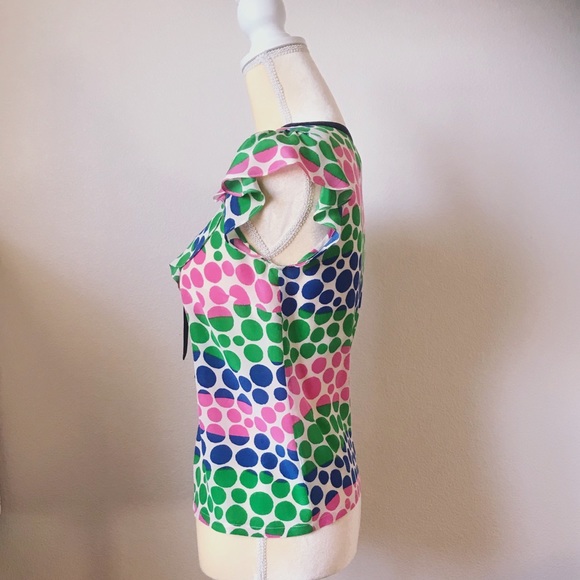 Anthropology We ❤️ Vera Silk Multicolored Polka dot Top Blouse NWOT - Picture 2 of 6